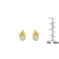 10K Gold 0.15 Cttw Round Brilliant-Cut Near Colorless Diamond Bezel-Set Stud Earrings (H-I Color, I1-I2 Clarity)