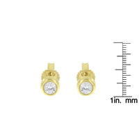 10K Gold 1/5 Cttw Round Brilliant-Cut Near Colorless Diamond Bezel-Set Stud Earrings (H-I Color, I1-I2 Clarity)
