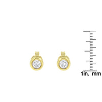 10K Gold 1/4 Cttw Round Brilliant-Cut Near Colorless Diamond Bezel-Set Stud Earrings (H-I Color, I1-I2 Clarity)