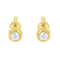 10K Gold 0.30 Cttw Round Brilliant-Cut Near Colorless Diamond Bezel-Set Stud Earrings (H-I Color, I1-I2 Clarity)