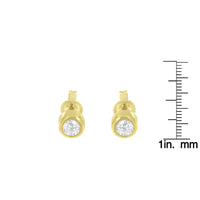 10K Gold 0.30 Cttw Round Brilliant-Cut Near Colorless Diamond Bezel-Set Stud Earrings (H-I Color, I1-I2 Clarity)
