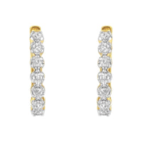 10KT Yellow Gold Diamond Huggy Hoop Earrings (1/2 cttw, J-K Color, I2-I3 Clarity)