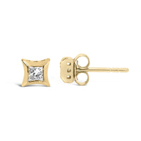 10K White Gold 1/5 Cttw Invisible Set Princess-Cut Diamond Stud Earrings (H-I Color, SI2-I1 Clarity)