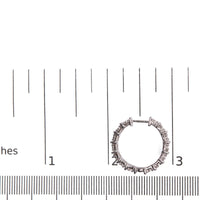 .925 Sterling Silver 1/2 Cttw Diamond Bar and Plate Eternity Hoop Earrings (I-J Color, I3 Clarity)