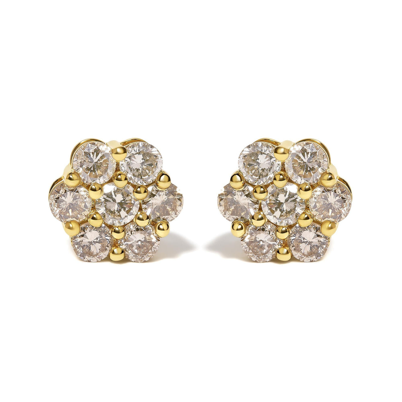 14K White Gold 4 cttw Diamond Flower Earring (H-I Clarity, SI2-I1 Color)
