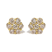 14K White Gold 4 cttw Diamond Flower Earring (H-I Clarity, SI2-I1 Color)