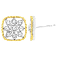 10K Yellow Gold Plated .925 Sterling Silver 1/4 cttw Diamond 