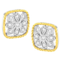 10K Yellow Gold Plated .925 Sterling Silver 1/4 cttw Diamond 