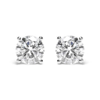 14K Gold Round Lab Grown Diamond Solitaire Stud Earrings with Screw Backs