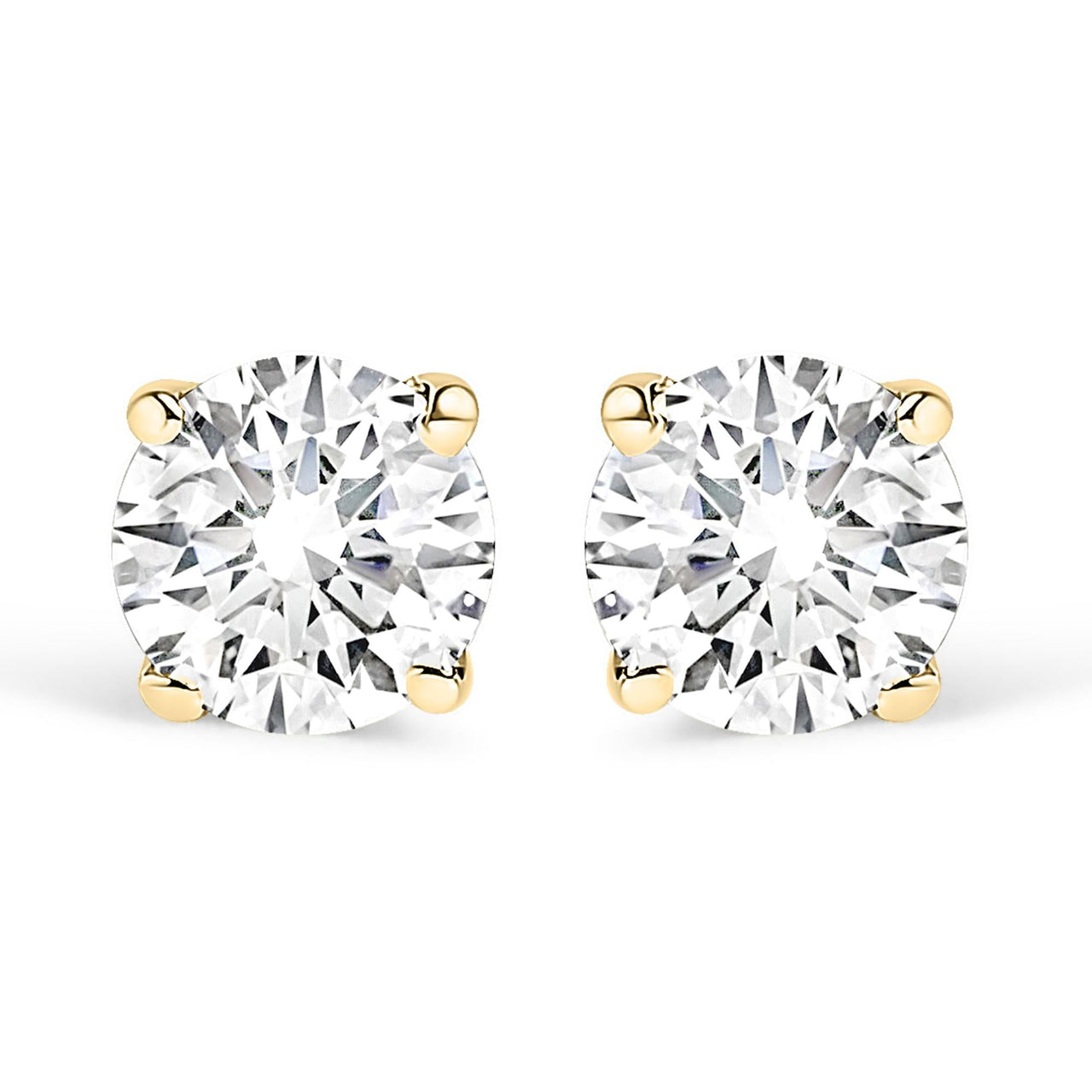 14K Gold 1/2 Cttw Lab Grown Diamond Solitaire Stud Earrings