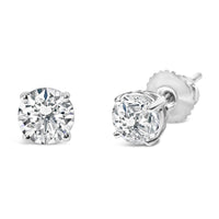 Platinum Round Lab Grown Diamond Solitaire Stud Earrings