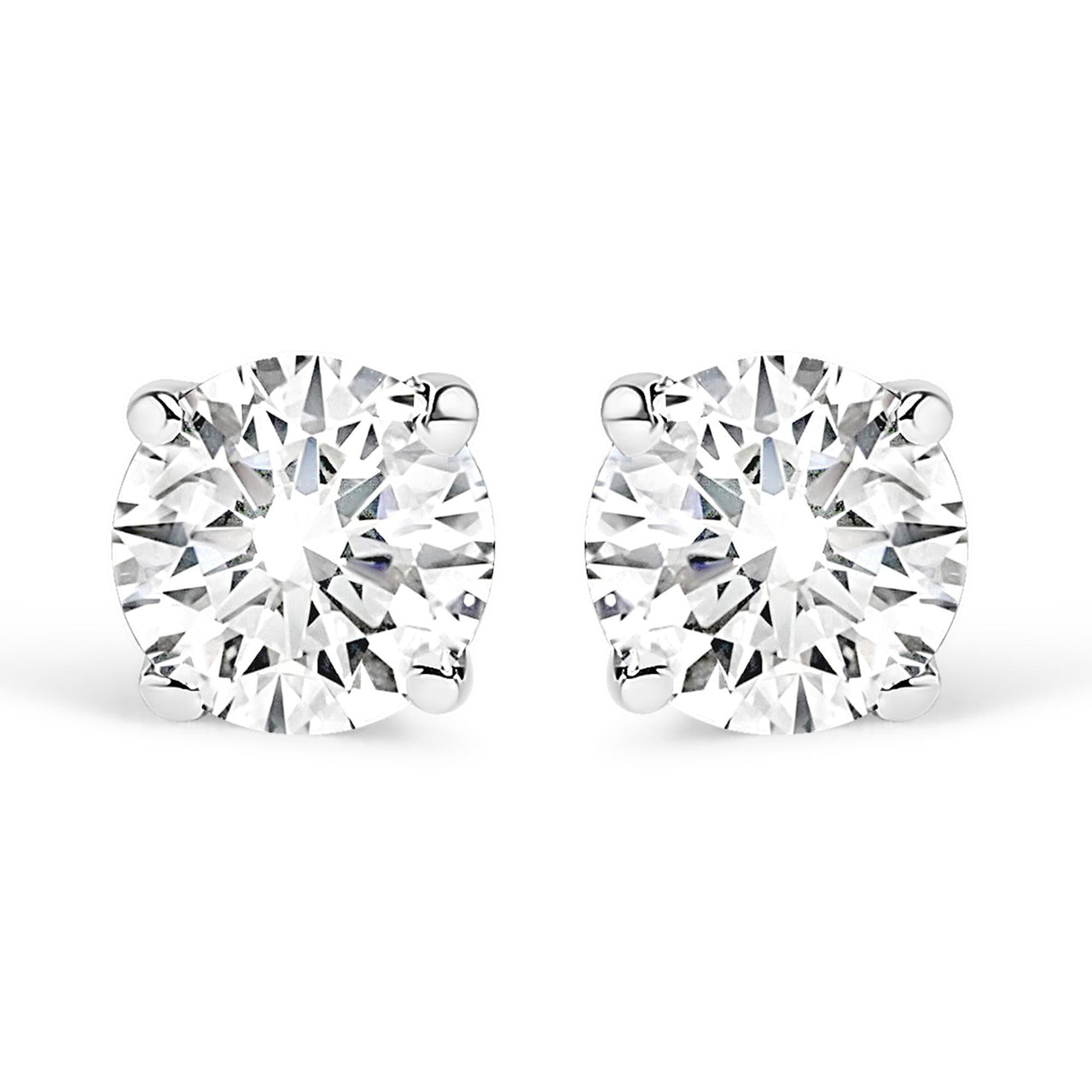 14K Gold 1.0 Cttw Lab Grown Diamond Solitaire Stud Earrings