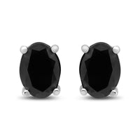 14K White Gold 1/2 Cttw Round Brilliant-Cut Black Diamond Classic 4-Prong Stud Earrings with Screw Backs (Fancy Color-Enhanced, I2-I3 Clarity)