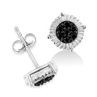 .925 Sterling Silver 1/4 Cttw Treated Diamond Cluster Flower Earrings