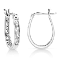 .925 Sterling Silver 1/4 Cttw Diamond Leverback 3/4