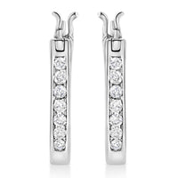 .925 Sterling Silver 1/4 Cttw Diamond Leverback 3/4