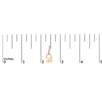14K Yellow Gold Plated .925 Sterling Silver 1/6 Cttw Diamond Lock Hoop Earring (I-J Color, I3 Clarity)