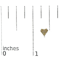 925 Sterling Silver 1/10 Cttw Yellow Diamond Heart Shaped Stud Earrings (Yellow Color, I3 Clarity)