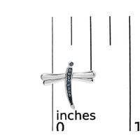 .925 Sterling Silver Blue Diamond Accent Dragonfly Stud Earrings (Blue Color, I2-I3 Clarity)