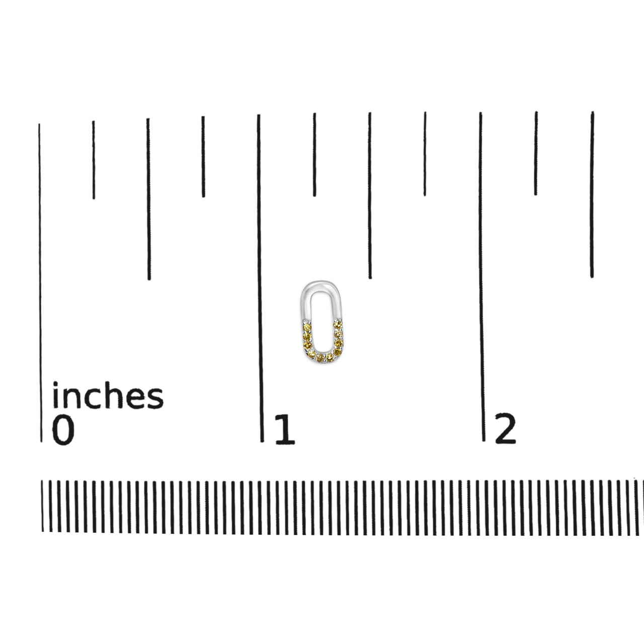 925 Sterling Silver 1/10 Yellow Treated Diamond Paperclip Stud Earrings (Yellow, SI1-SI2 Clarity)