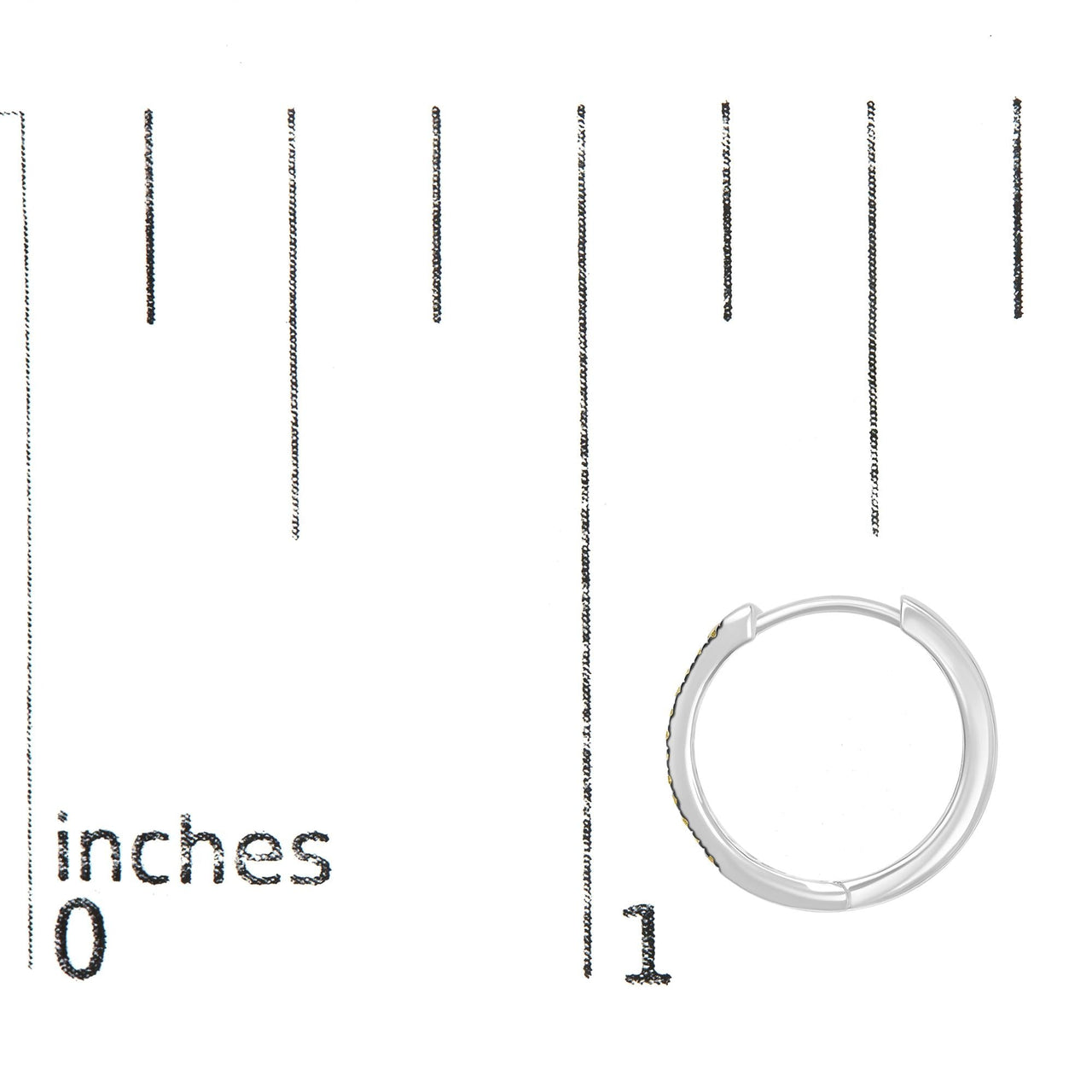 925 Sterling Silver 1/10 Cttw Yellow Diamond Hoop Snap Post Hoop Earrings (Yellow Color, I3 Clarity)