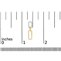 14K Yellow Gold 1/10 Cttw Diamond Studded Paperclip Drop and Dangle Earrings (I-J Color, SI1-SI2 Clarity)