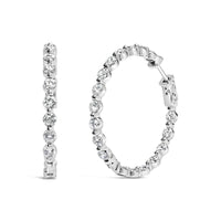 14K White Gold 5.00 Cttw Lab Grown Diamond Inside-Out Hoop Earring