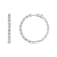 14K White Gold 5.00 Cttw Lab Grown Diamond Inside-Out Hoop Earring