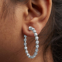 14K White Gold 5.00 Cttw Lab Grown Diamond Inside-Out Hoop Earring