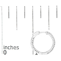 .925 Sterling Silver 1/2 Cttw Princess Diamond Inside Out Hoop Earrings (G-H Color, VS2-SI1 Clarity)