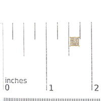 14K Yellow Gold 3/4 Cttw Invisible Set Princess-Cut Diamond 9 Stone Square Stud Earrings (J-K Color, SI2-I1 Clarity)