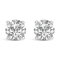 14K Gold Round Lab Grown Diamond Solitaire Stud Earrings with Screw Backs