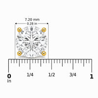 14K Gold Round Lab Grown Diamond Solitaire Stud Earrings with Screw Backs