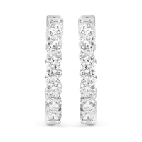 14K White Gold 5.00 Cttw Lab-Grown Diamond Inside Out Hoop Earrings