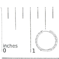 14K White Gold 5.00 Cttw Lab-Grown Diamond Inside Out Hoop Earrings