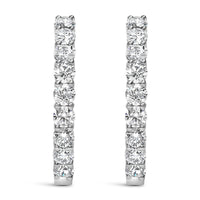 14K White Gold 3.00 Cttw Inside Out Lab Grown Diamond Hoop Earrings