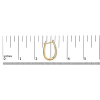 14K Yellow Gold Plated .925 Sterling Silver 3/8 Cttw Pave Set Diamond Hoop Earrings (H-I Color, I1-I2 Clarity)