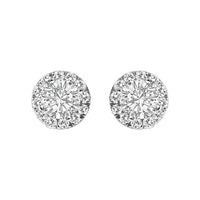 14K White Gold 1/2 Cttw Lab-Grown Diamond Halo Stud Earring (F-G Color, VS1-VS2 Clarity)