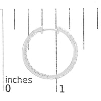 14K White Gold 3.00 Cttw Princess Diamond Inside Out Hoop Earrings