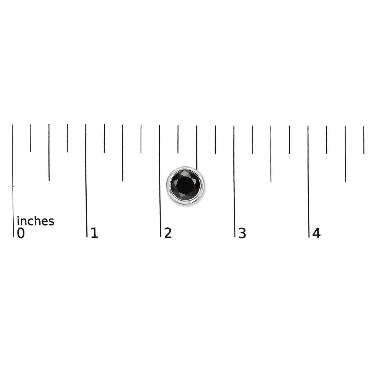.925 Sterling Silver Round Brilliant-Cut Black Diamond Bezel-Set Stud Earrings with Screw Backs (Fancy Color-Enhanced, I2-I3 Clarity)