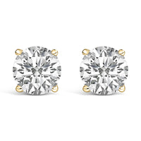 14K Gold Round Lab Grown Diamond Solitaire Stud Earrings with Screw Backs