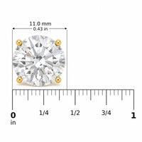 14K Gold Round Lab Grown Diamond Solitaire Stud Earrings with Screw Backs