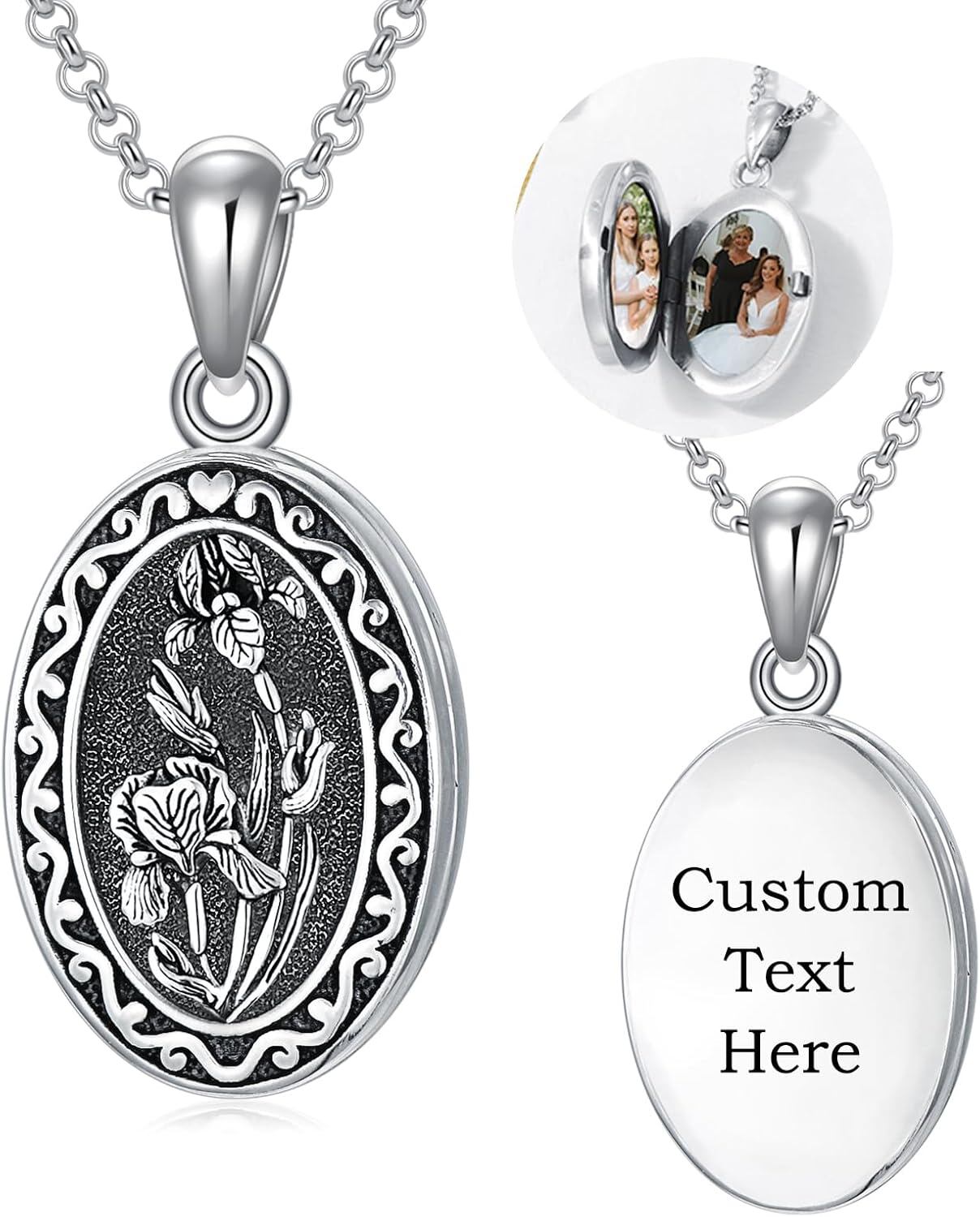 925 Sterling Silver Photo Locket Necklace