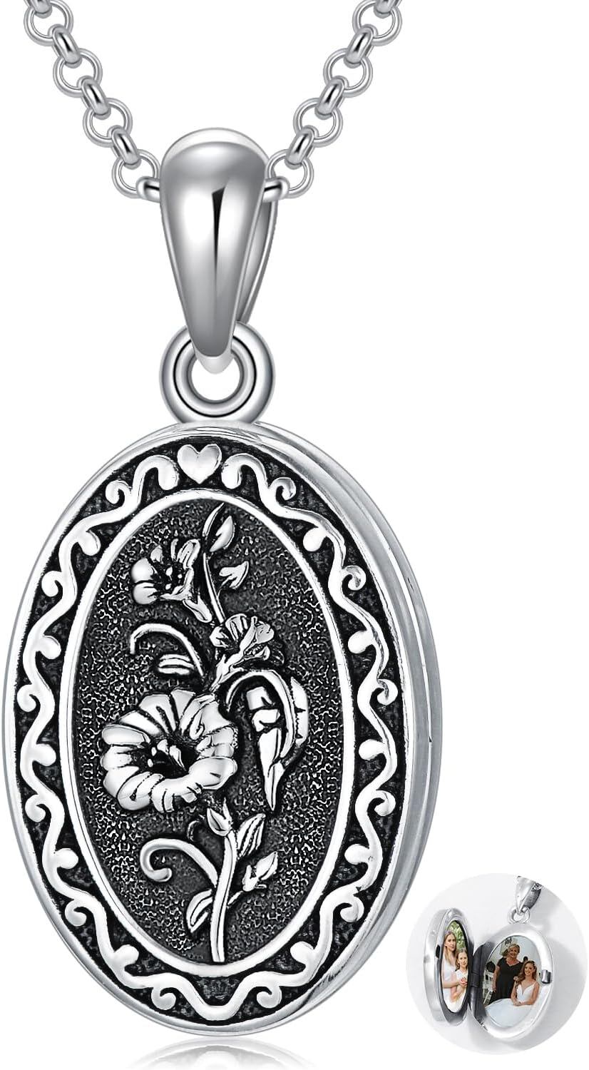 925 Sterling Silver Photo Locket Necklace