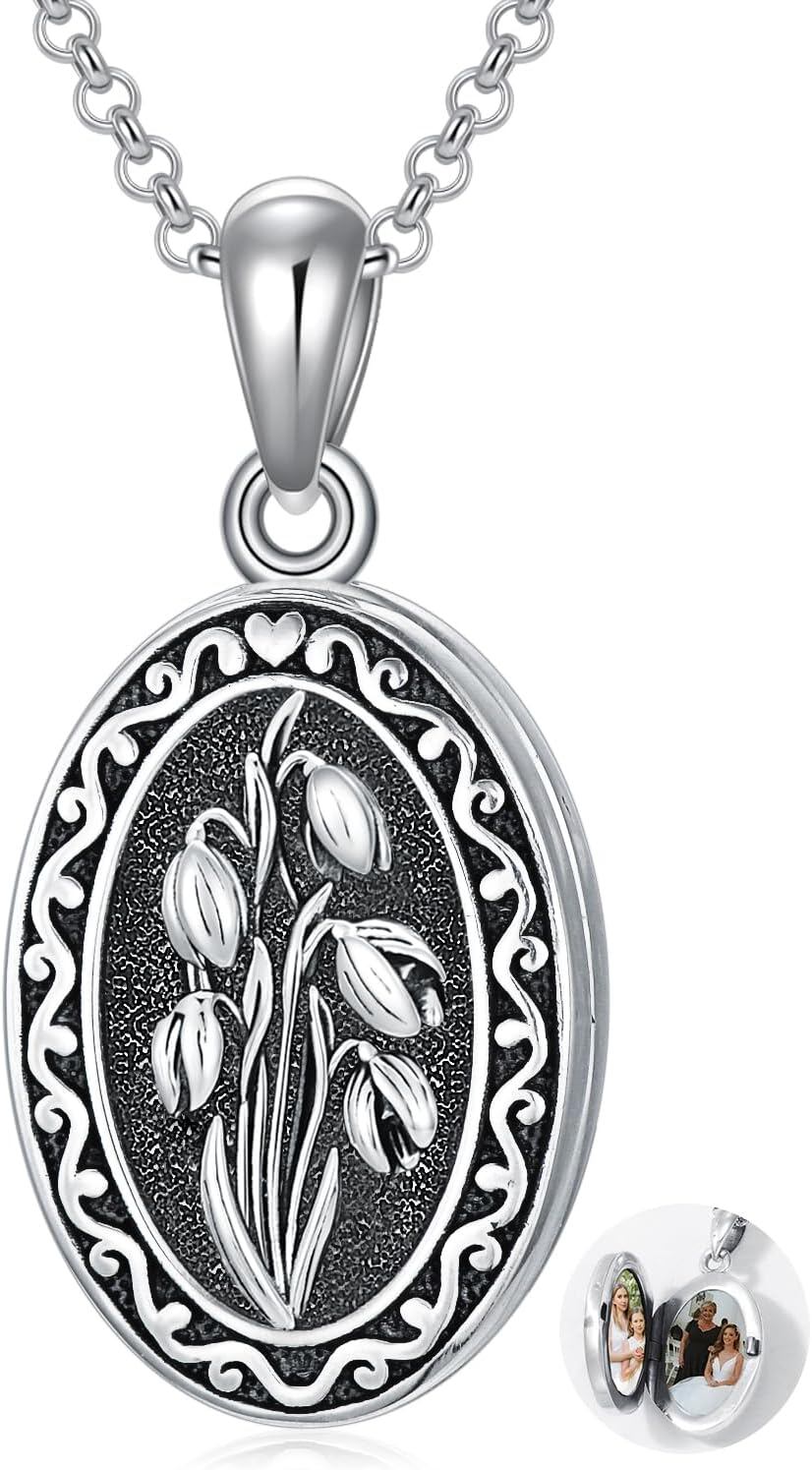 925 Sterling Silver Photo Locket Necklace
