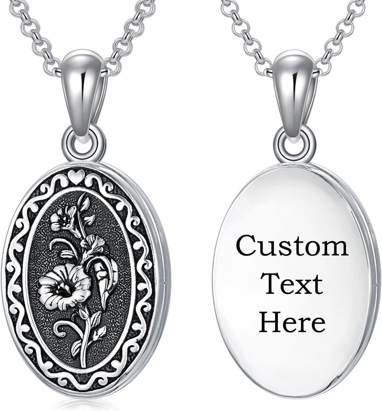 925 Sterling Silver Photo Locket Necklace
