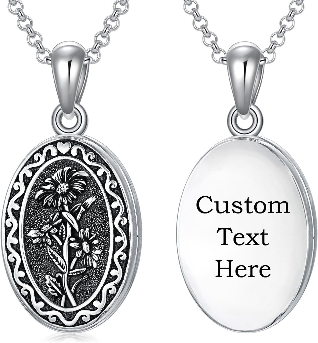 925 Sterling Silver Photo Locket Necklace