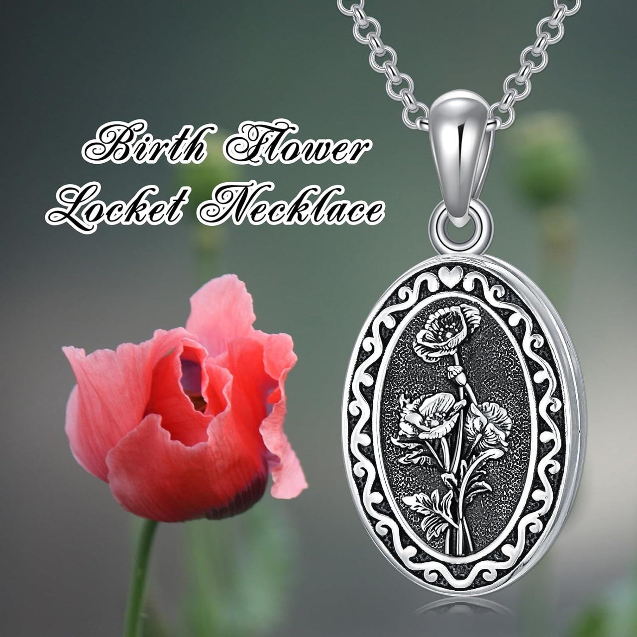 925 Sterling Silver Photo Locket Necklace