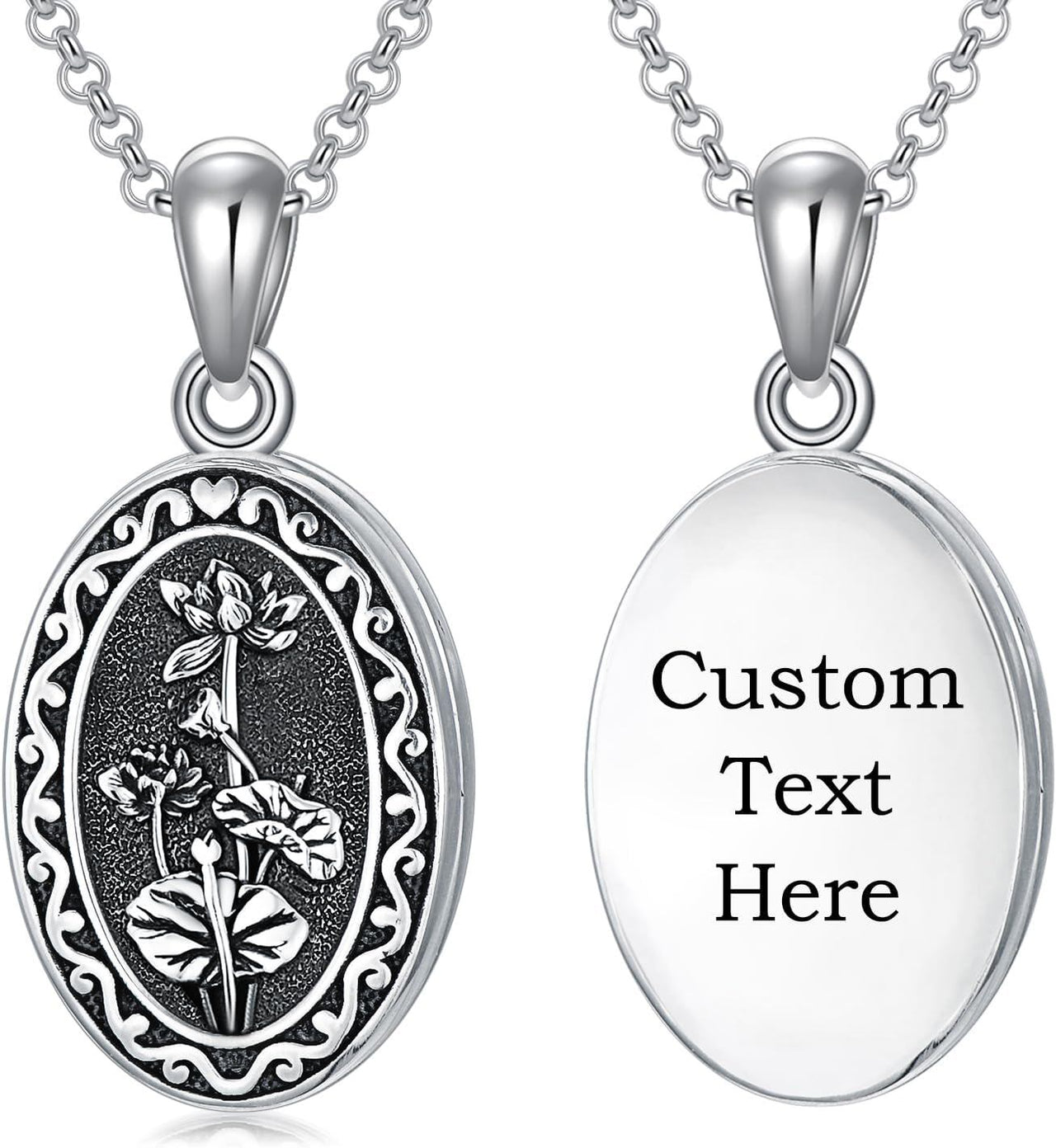 925 Sterling Silver Photo Locket Necklace