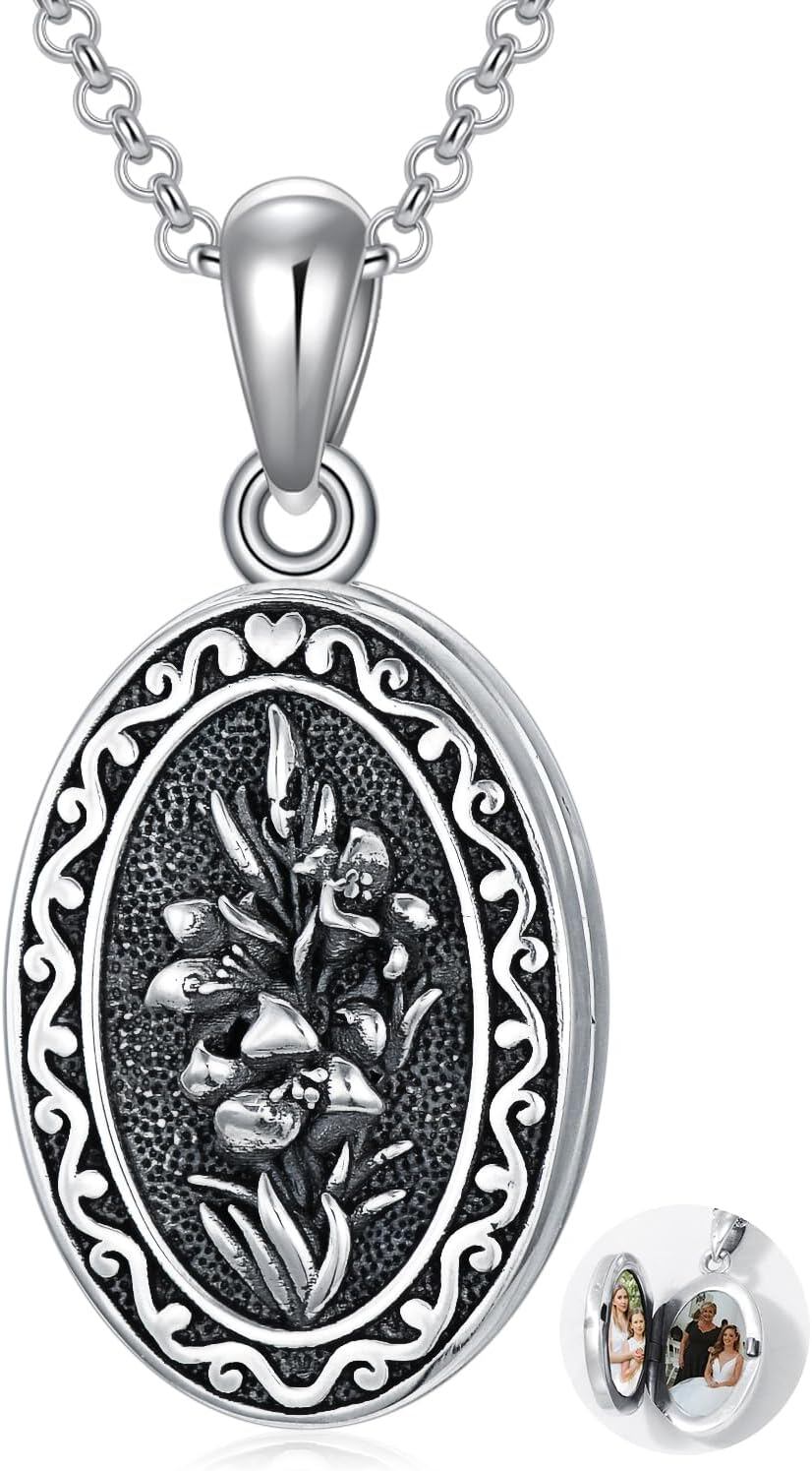 925 Sterling Silver Photo Locket Necklace